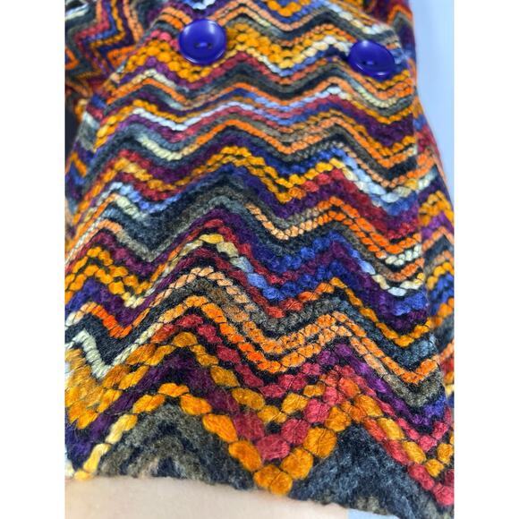 NWOT, ModCloth, Size Small, Ombre Jewel-Tone Pea Coat, Short, Textured - Picture 2 of 8